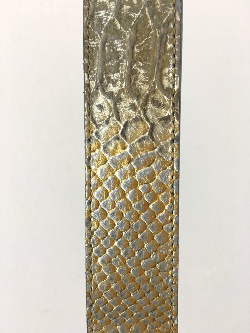 𝐁𝐄𝐑𝐆𝐄 Metallic Snakeskin Italian Leather Belt - NEW (w/o tags) circa 2000's - Picture 5 of 10